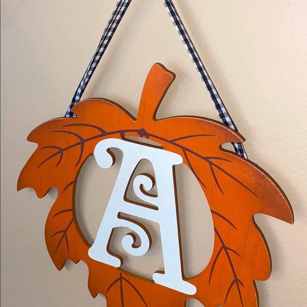 NWOT Fall Leaf Initial “A” Wall Decor Farmhouse - Picture 2 of 3